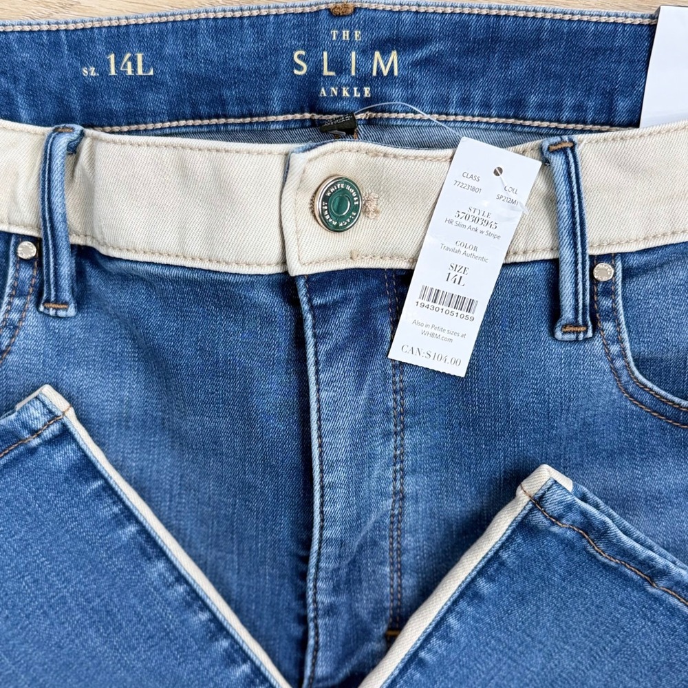White House Black Market Slim Ankle Jeans Women 14L High Rise Classic Sporty - Picture 3 of 9